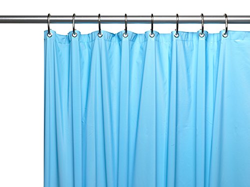 Park Avenue Deluxe Collection Park Avenue Deluxe Collection 3 Gauge Vinyl Shower Curtain Liner w/ Weighted Magnets and Metal Grommets in Light Blue