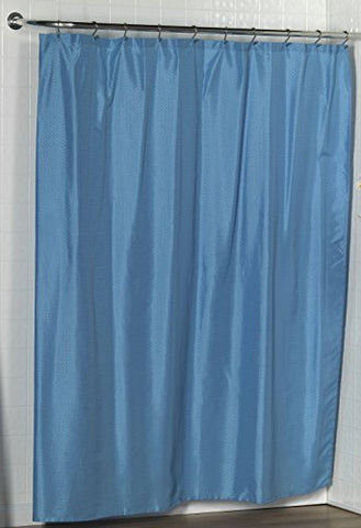 BenandJonah Collection Fabric Shower Curtain 70 x 72 inch  Dobby Light Blue