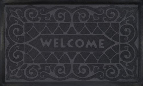 Park Avenue Collection Welcome Mat 18x30 Wrought Iron - Grey