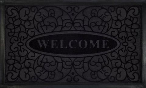 Park Avenue Collection Welcome Mat 18x30 Swirl - Black