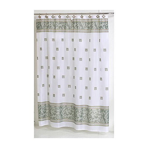 Park Avenue Deluxe Collection Park Avenue Deluxe Collection  inch Windsor inch  Fabric Shower Curtain in Jade