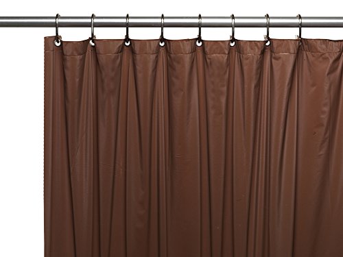 Park Avenue Deluxe Collection Park Avenue Deluxe Collection Premium 4 Gauge Vinyl Shower Curtain Liner w/ Weighted Magnets and Metal Grommets in Brown