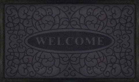 Park Avenue Collection Welcome Mat 18x30 Swirl - Grey