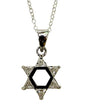 Silver Star of David with White Color Stones Necklace - Chain 18 inch  Pendant 1/2 inch W X 1 inch H