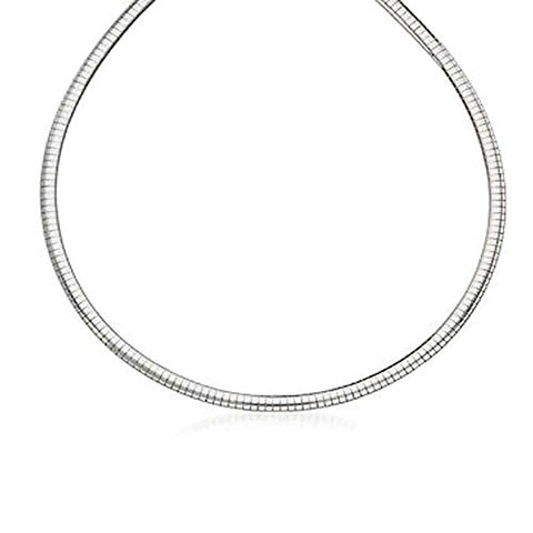 Ben and Jonah Fancy 925 Sterling Silver Omega Necklace 3mm Thick and 16 inch  Long