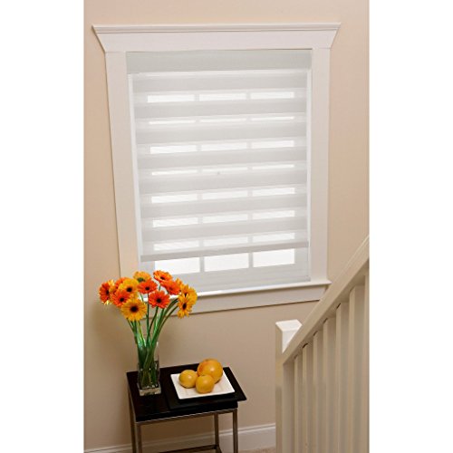 Park Avenue Collection Cordless Celestial Sheer Double Layered Shade 35x72 - White