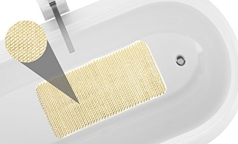 Royal Bath Anti Slip Vinyl Grass Bath Tub Mat (14 inch  x 26 inch ) - Ivory