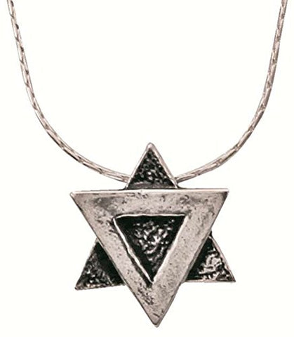 Silver Star Of David Necklace - Chain 16 inch  Pendant 1/2 inch  X 1/2 inch 