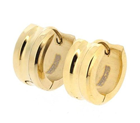 Edforce Stainless Steel Gold Plated Huggy Earring with Split Design