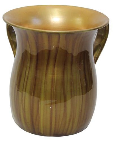 Ben and Jonah Wash Cup Stainless Steel Gold Striped Design 5.5 inch H
