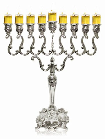 Lamp Lighters Ultimate Judaica Menorah Silver Plated 14 inch 