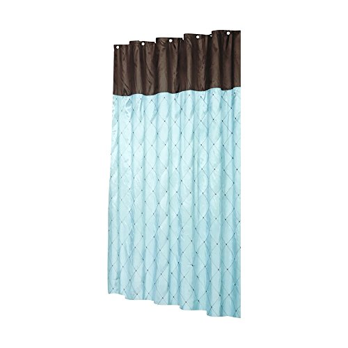 Park Avenue Deluxe Collection  inch Balmoral inch  Fabric Shower Curtain in Brown/Blue