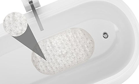 Park Avenue Deluxe Collection Park Avenue Deluxe Collection Weave Look Vinyl Bath Tub Mat Size 15 inch x27 inch  in Clear