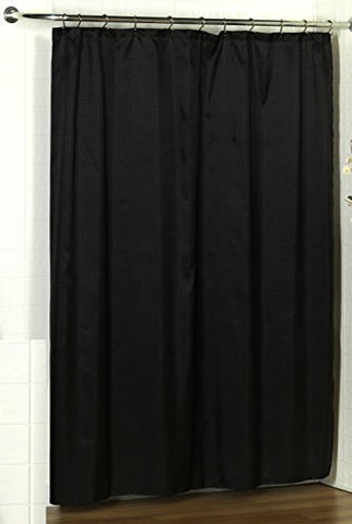 BenandJonah Collection Fabric Shower Curtain 70 x 72 inch  Dobby Black