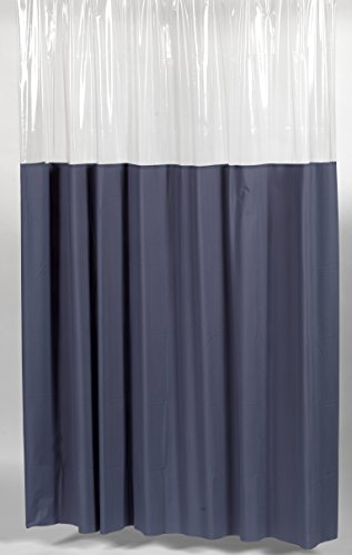 Royal Bath Extra Heavy 10 Gauge Window Vinyl Shower Curtain Liner with Metal Grommets (72 inch  x 72 inch ) - Slate Blue