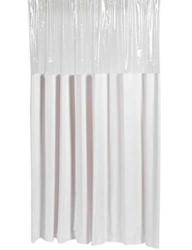 Park Avenue Deluxe Collection Park Avenue Deluxe Collection Extra Long  inch Window inch  Vinyl Shower Curtain in White