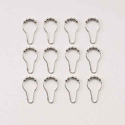 Royal Bath 12 Piece Set Rustproof Stainless Steel Shower Curtain Rings Hooks for Bathroom Shower Rod