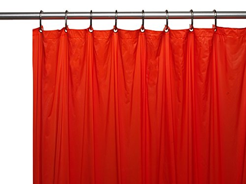 Park Avenue Deluxe Collection Park Avenue Deluxe Collection 3 Gauge Vinyl Shower Curtain Liner w/ Weighted Magnets and Metal Grommets in Red