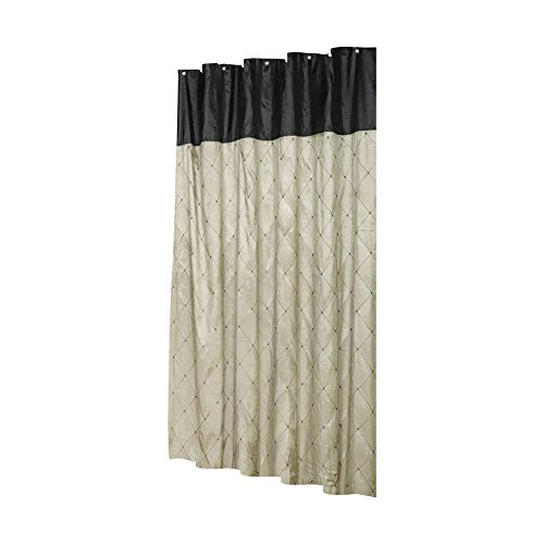 Park Avenue Deluxe Collection Park Avenue Deluxe Collection  inch Balmoral inch  Fabric Shower Curtain in Black/Brown