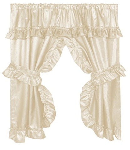 Park Avenue Deluxe Collection Park Avenue Deluxe Collection  inch Lauren inch  Window Curtain with Ruffled Valance Ivory