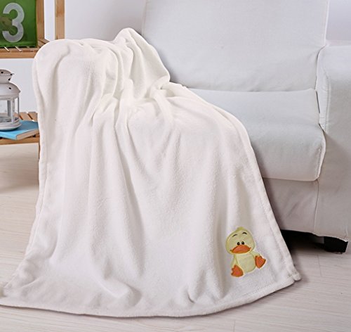 Ultra Soft Embroidered Baby Blanket (30 inch  x 40 inch ) - Cream