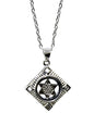 Ultimate Silver Square Amulet with Star of David - Magnetic - Chain 18 inch  Pendant - 3/4 inch W x 3/4 inch H