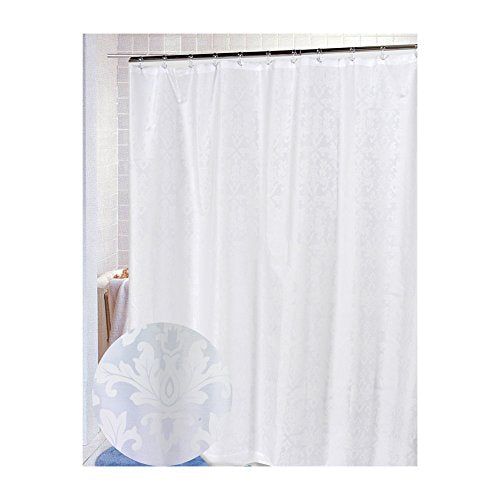 Park Avenue Deluxe Collection Park Avenue Deluxe Collection  inch Damask inch  Fabric Shower Curtain in White