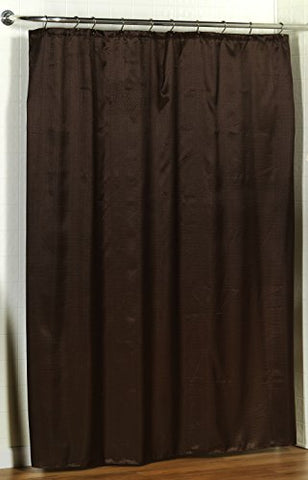BenandJonah Collection Fabric Shower Curtain 70 x 72 inch  Dobby Brown