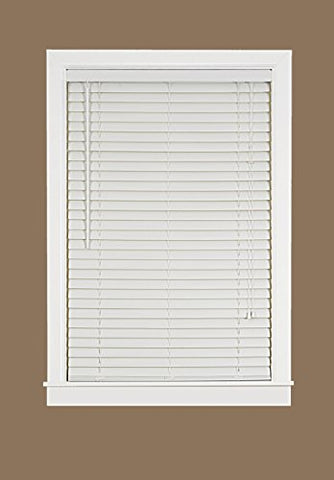 Plantation Collection Vinyl Venetian 2-Inch Mini Blind - White - 30 inch  x 64 inch  (Actual Measurement 29.5 inch  x 64 inch )