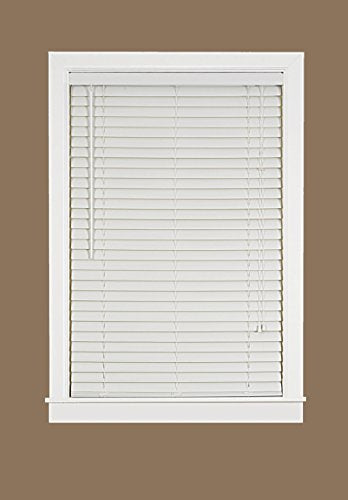 Plantation Collection Vinyl Venetian 2-Inch Mini Blind - White - 39 inch  x 64 inch  (Actual Measurement 38.5 inch  x 64 inch )