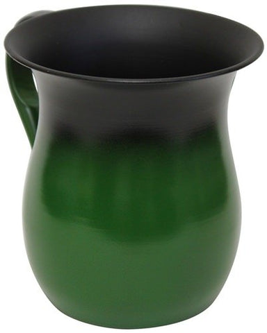 Ultimate Judaica Wash Cup Stainless Steel Green - 5.5 inch H