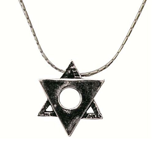 Silver Star Of David Necklace - Chain 16 inch  Pendant 1/2 inch  X 1/2 inch 