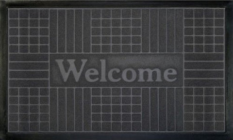 Park Avenue Collection Welcome Mat 18x30 Geometric - Grey