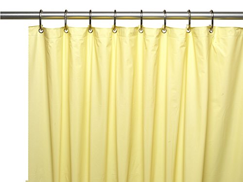 Royal Bath Extra Heavy 8 Gauge Vinyl Shower Curtain Liner with Metal Grommets (72 inch  x 72 inch ) - Yellow