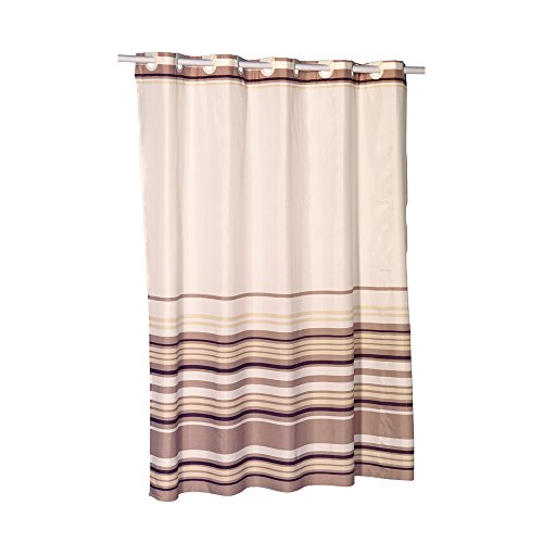 Park Avenue Deluxe Collection Park Avenue Deluxe Collection EZ-ON?  inch Stripes inch  Polyester Shower Curtain in Brown