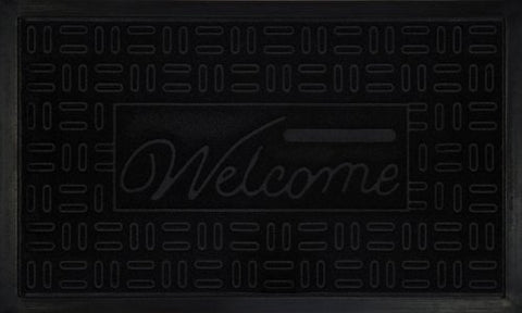 Park Avenue Collection Welcome Mat 18x30 Parquet - Black