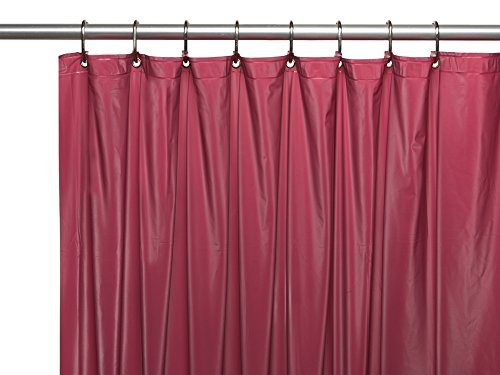 Park Avenue Deluxe Collection Park Avenue Deluxe Collection 3 Gauge Vinyl Shower Curtain Liner w/ Weighted Magnets and Metal Grommets in Burgundy