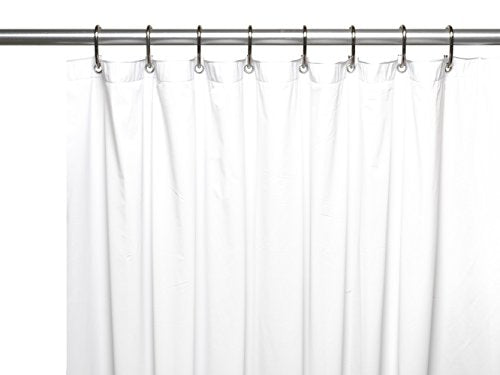 Park Avenue Deluxe Collection Extra Long (70'' x 84'') Mildew-Resistant 10 Gauge Vinyl Shower Curtain Liner w/ Metal Grommets and Reinforced Mesh Header in White