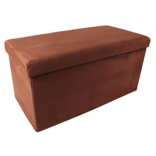 Ben&Jonah Collection Collapsible Storage Ottoman - Brick Suede 30x15x15