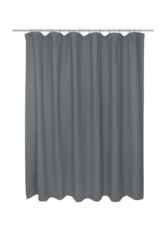 Park Avenue Deluxe Collection Park Avenue Deluxe Collection Standard Size 100% Cotton Waffle Weave Shower Curtain pewter.