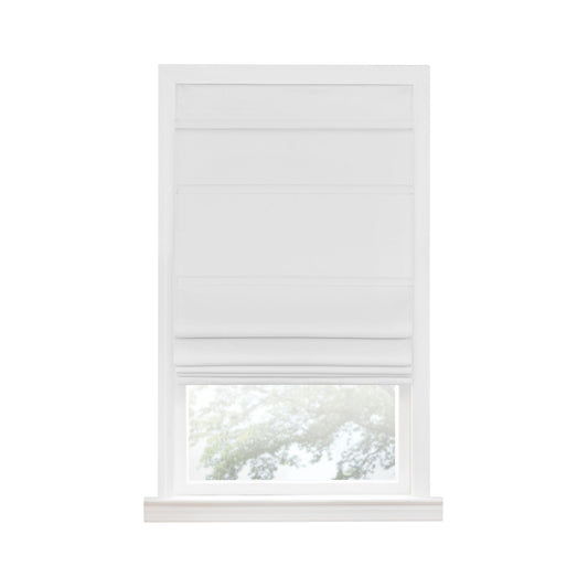 Traditional Elegance Cordless Blackout Roman Layered WIndow Shade 27X64 White