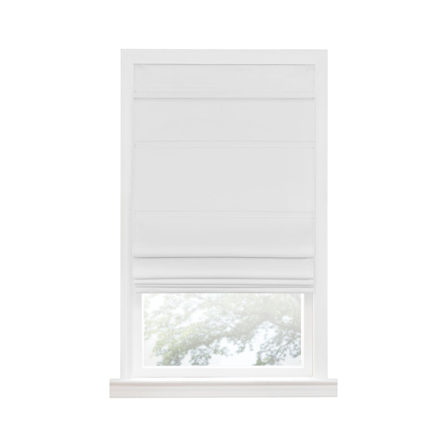 Traditional Elegance Cordless Blackout Roman Layered WIndow Shade 35X64 White