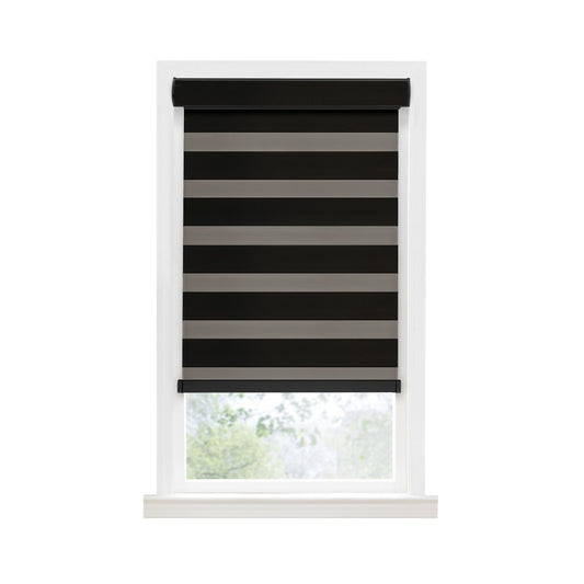 Traditional Elegance Cordless Sublime Room Darkening Double Layered Shade 29x72 - Black