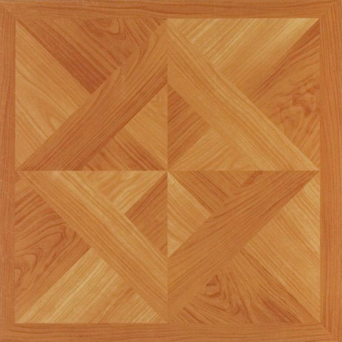 Traditional Elegance 5th Avenue Collection Classic Light Oak Diamond Parquet 12x12 Self Adhesive Vinyl Floor Tile - 45 Tiles/45 sq. ft.