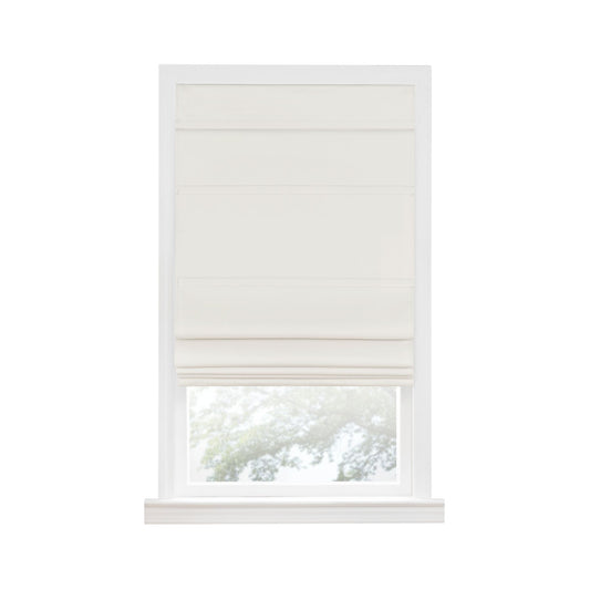 Traditional Elegance Cordless Blackout Roman Layered WIndow Shade 35X64 Ivory
