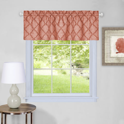 Traditional Elegance Viola Window Curtain Valance - 58x14 - Orange