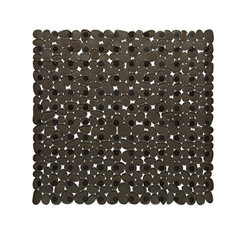 Park Avenue Deluxe Collection Park Avenue Deluxe Collection Stall Size inch Pebbles inch  Vinyl Bath Mat in natural / black.