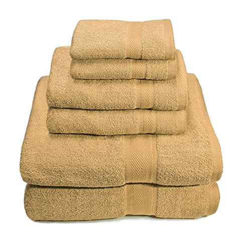 Premium Plush 100% Cotton 650 GSM 6 Piece Towel Set: 2 Bath Towels (30 inch  x 56 inch ) 2 Hand Towels (16 inch  x 30 inch ) and 2 Wash Cloths (14 inch  x 14)