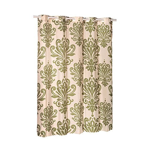 Park Avenue Deluxe Collection EZ-ON?  inch Beacon Hill inch  Polyester Shower Curtain in Sage on Ivory