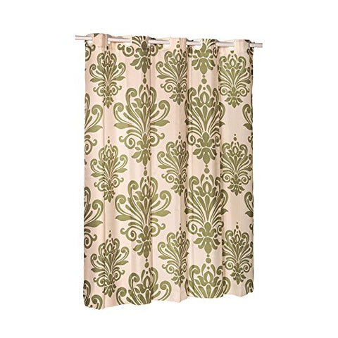 Park Avenue Deluxe Collection EZ-ON?  inch Beacon Hill inch  Polyester Shower Curtain in Sage on Ivory